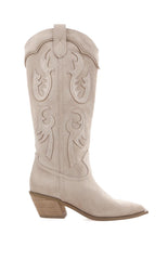 Tulie Beige Cowboy Boots