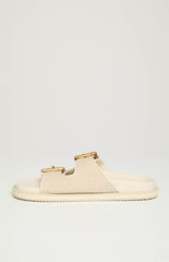 Tenzin Cream Linen Slides