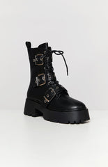 Xyola Black Buckle Up Boots