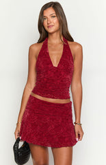 Clancy Red Velvet Crop Top