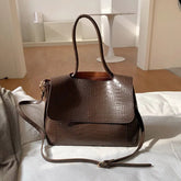 Crocodile Pattern Pu Leather Shoulder Bag