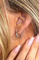 Darling Silver Bow Huggie Earrings