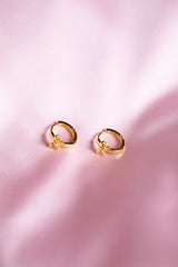 Darling Gold Bow Huggie Earrings