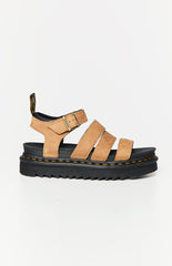 Dr. Martens Blaire 3 Strap Sandal Tan Tumbled Nubuck