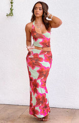 Elsa Green Floral Halter Top