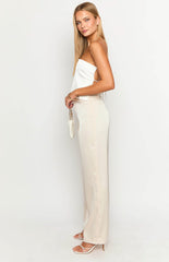 Galantis Cream Satin Pants