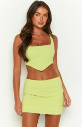 Zendaya Lime Mini Skirt