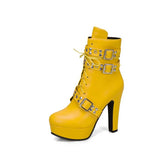 Chic Platform Boots with Buckle | Lace-Up Ankle Style