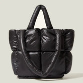 Large Padded Quilted Solid Tote Bag
