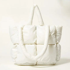 Large Padded Quilted Solid Tote Bag