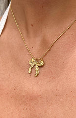 Leander Gold Bow Knot Pendant Necklace