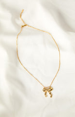 Leander Gold Bow Knot Pendant Necklace