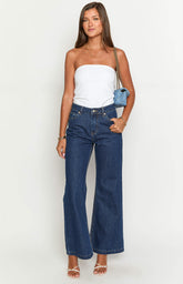 Lenny Dark Blue Denim Flare Jeans