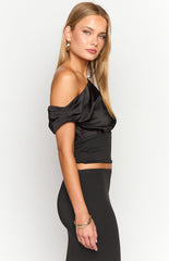 Linkin Black Off The Shoulder Crop Top