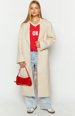 Lioness Olsen Beige Pinstripe Coat