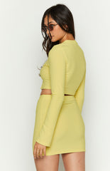 Lizzy Lemon Waffle Mini Skirt