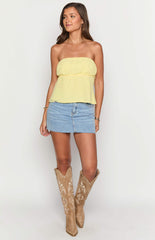 Lou Lou Yellow Strapless Top