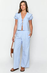 Lunya Blue Gingham Pants