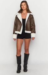 Myki Brown Sherpa Jacket