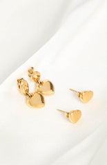 Minxie Gold Heart Earrings 2 Pack