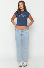 Navy Car Baby Tee