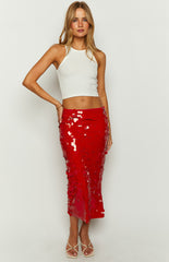 Lioness Night Rider Crimson Midi Skirt