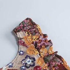 Viola Sequin Floral Mini Dress