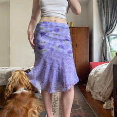 Rinoa Floral Mesh Midi Skirt