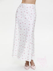 Veera Floral Satin Maxi Skirt