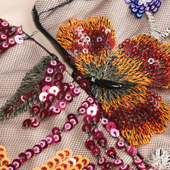 Viola Sequin Floral Mini Dress