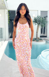 Renesmee Pink Floral Printed Maxi Dress