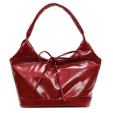 Red PU Leather Shoulder Bags for Women