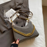 Small Faux Suede Chain Handbags