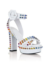Rhinestones Hexagonal Lined Buckle Platform Shoes