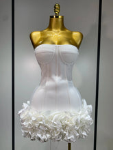 Strapless Flower Embellished Mini Bandage Dress