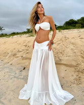 Gradient 3-Piece Bikini Skirt Thong Bathing Suit