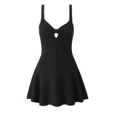 Bowknot Sleeveless Backless Solid Mini Dress