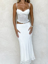 Lace Spaghetti Strap Crop Tops And Long Skirt Sets