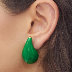 Emerald Green Teardrop Drop Earring