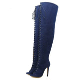 Over-the-knee T-tied Stiletto High Heels Boots
