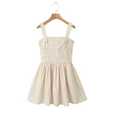 Cross Ribbon Folds Hem Ball Gown Swing Mini Dress