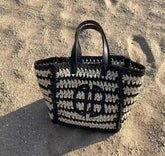 Straw Hand Woven Shopper Tote Bag