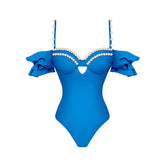 One Piece Pearl 3D Floral Swimsuit