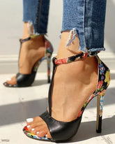 Women Stiletto Heeled Buckle Strap Sandals