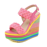 Rainbow Platform Heels
