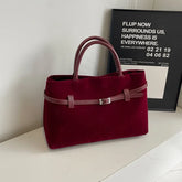 Retro Velvet Leather Tote Bags For Women