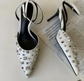 Edgy Rivet Sling-back Pumps