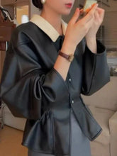 Black Patchwork Leather Jacket