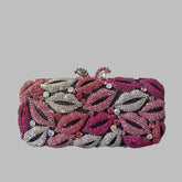 Multi Pink Lips Crystal Clutch Purse