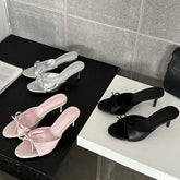 Butterfly-knot Thin Low Heels Sandals